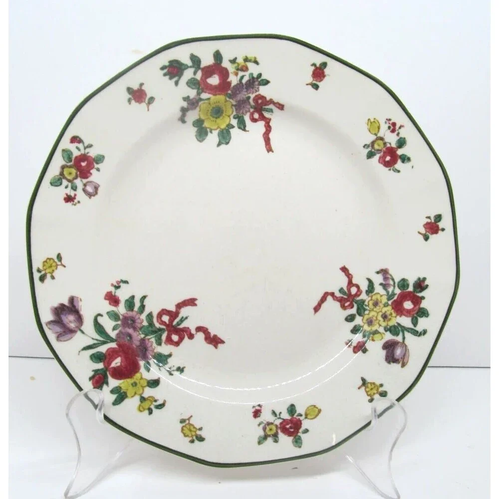Royal Doulton Old Leeds Spray  Salad Plate  3 Luncheon Plates & 4  Bread Plates